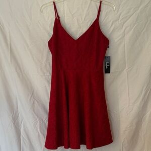Lulu's Vibrant Elegant Red Mini Dress NWT